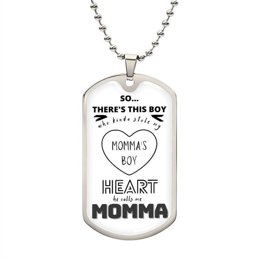 Momma's Boy Heart | Dog Tag