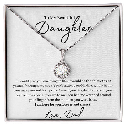 To My Beautiful Daughter From Dad | Eternal Hope Necklace | Valentine's Day