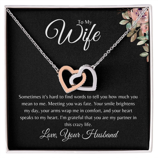 To My Wife | Interlocking Hearts Necklace | Valentine's Day