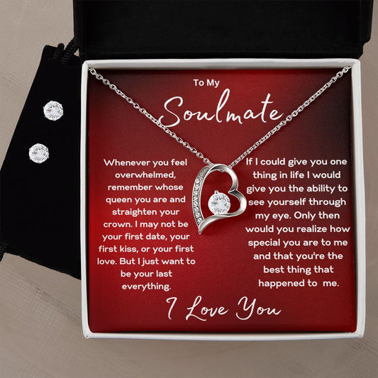 Soulmate | Forever Love Necklace and Cubic Zirconia Earring Set